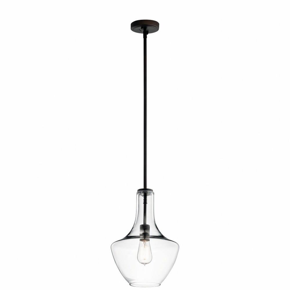 Kichler Lighting 42141 Everly - 1-Light Medium Pendant with Transitional Style 15.25 Inches Tall by 10.5 Inches Wide