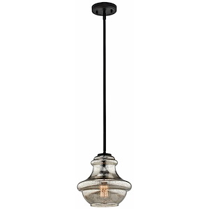 Everly - 1 light Mini-Pendant - with Transitional inspirations - 9.25 inches tall by 9.5 inches wide