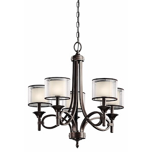 Lacey - 5 light Chandelier - with Transitional inspirations - 26 inches tall by 25 inches wide