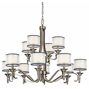 Lacey - Twelve Light 2-Tier Chandelier - with Transitional inspirations - 31.75 inches tall by 42 inches wide