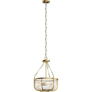 Roux - 3 Light Pendant In Transitional Style-22.25 Inches Tall and 16 Inches Wide