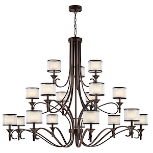 Lacey - Eighteen Light 3-Tier Chandelier - with Transitional inspirations - 53 inches tall by 62 inches wide - 492990