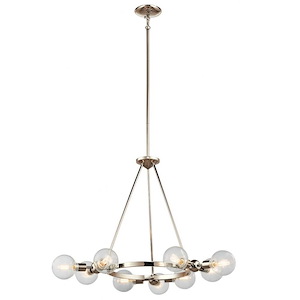 Garim - 9 Light Chandelier - With Mid-Century/Retro Inspirations - 21.75 Inches Tall By 33.75 Inches Wide