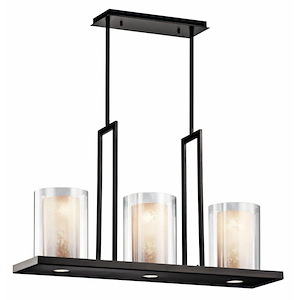 Triad - 3 light Linear Chandelier - 18 inches tall by 7.75 inches wide - 318940