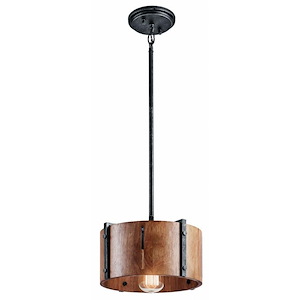 Elbur - 1 Light Convertible Pendant - With Lodge/Country/Rustic Inspirations - 6.75 Inches Tall By 10.75 Inches Wide - 479079
