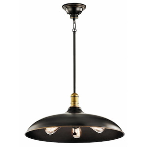 Cobson - 3 Light Pendant - With Vintage Industrial Inspirations - 9.5 Inches Tall By 20 Inches Wide