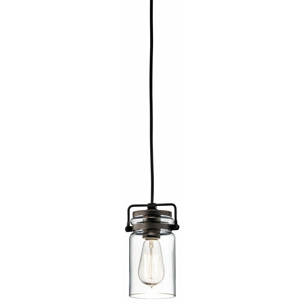Kichler Lighting 42878 Brinley light Mini-Pendant with Vintage  Industrial inspirations 7.75 inches tall by 4.75 inches wide