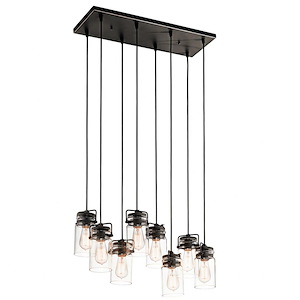 Brinley - 8 light Pendant - with Vintage Industrial inspirations - 7.75 inches tall by 10.25 inches wide - 440895