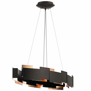 Moderne - 100W 2 LED Oval Pendant - with Contemporary inspirations - 6.25 inches tall by 16.25 inches wide - 551525