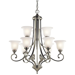 Monroe - 9 Light 2-Tier Chandelier - with Traditional inspirations - 37.75 inches tall by 33.5 inches wide