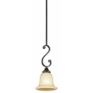Monroe - 1 Light Mini Pendant - with Traditional inspirations - 16 inches tall by 7 inches wide - 732734