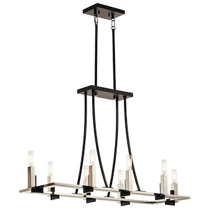 Bensimone - 8 Light Linear Chandelier - With Contemporary Inspirations - 22 Inches Tall By 14 Inches Wide - 551615