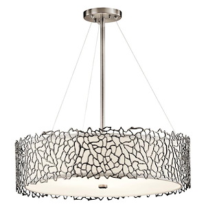 Silver Coral - 4 Light Chandelier - 22 Inches Wide