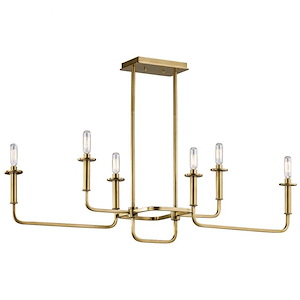 Alden - 6 Light Linear Chandelier In Mid-Century Modern Style-17.5 Inches Tall and 11 Inches Wide - 1216553