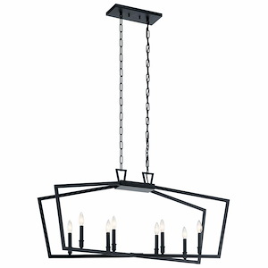 Abbotswell - 8 Light Linear Chandelier - with Traditional inspirations - 20.25 inches tall by 12.75 inches wide