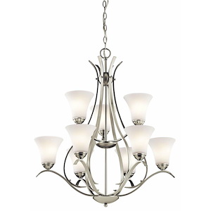 Keiran - 9 Light 2-Tier Chandelier - with Transitional inspirations - 33.25 inches tall by 29 inches wide - 440986