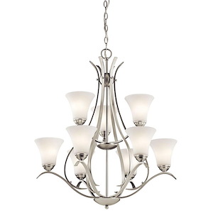 Keiran - 9 Light 2-Tier Chandelier - with Transitional inspirations - 33.25 inches tall by 29 inches wide