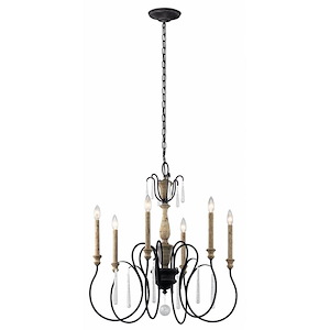 Kimberwick - 6 Light Chandelier - With Lodge/Country/Rustic Inspirations - 27.75 Inches Tall By 26 Inches Wide