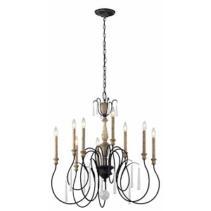 Kimberwick - 9 Light Chandelier - With Lodge/Country/Rustic Inspirations - 32.25 Inches Tall By 30 Inches Wide