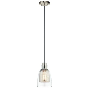 Evie - 1 Light Mini Pendant - With Transitional Inspirations - 9.5 Inches Tall By 6 Inches Wide - 456913