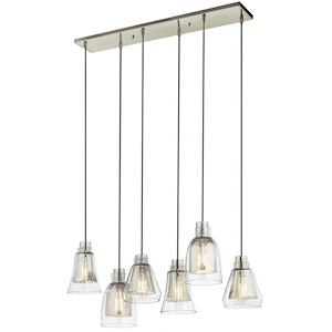 Evie - 6 Light Linear Chandelier - With Transitional Inspirations - 9.5 Inches Tall By 10 Inches Wide