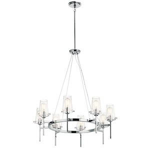 Alton - 8 Light Large Chandelier - With Vintage Industrial Inspirations - 36 Inches Tall By 38 Inches Wide