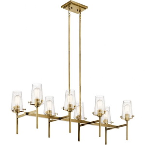 Alton - 8 Light Double Linear Chandelier In Vintage Industrial Style-19 Inches Tall and 17 Inches Wide