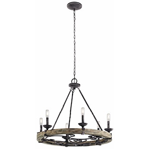 Taulbee - 6 Light Round Chandelier - 25.75 Inches Tall By 28.5 Inches Wide