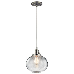 Avery - 1 light Mini Pendant - with Vintage Industrial inspirations - 11.25 inches tall by 9.75 inches wide