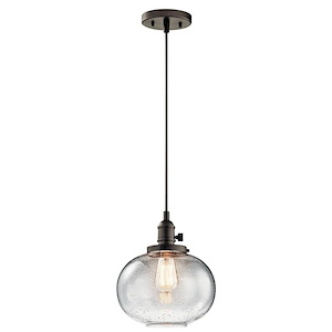Avery - 1 light Mini Pendant - with Vintage Industrial inspirations - 11.25 inches tall by 9.75 inches wide - 493026