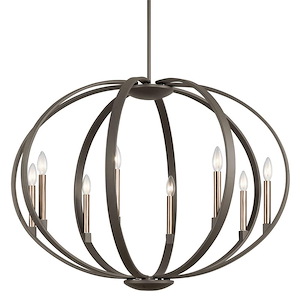 Elata - 8 light Round Chandelier - with Soft Contemporary inspirations - 26.5 inches tall by 36 inches wide