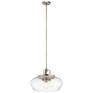 Davenport - 3 light Convertible Pendant - with Transitional inspirations - 12.75 inches tall by 17.75 inches wide