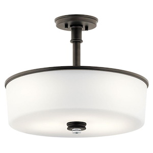Joelson - 3 Light Semi-Flush Mount - with Transitional inspirations - 16.75 inches tall by 17.75 inches wide