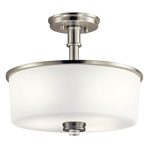 Joelson - 3 Light Semi-Flush Mount - with Transitional inspirations - 11.5 inches tall by 14.25 inches wide
