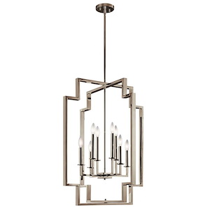 Downtown Deco - 4 Light Foyer Chandelier - with Transitional inspirations - 17 inches tall by 12 inches wide