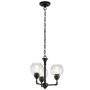 Niles - 3 light Convertible Chandelier - with Vintage Industrial inspirations - 14.25 inches tall by 16 inches wide - 551670