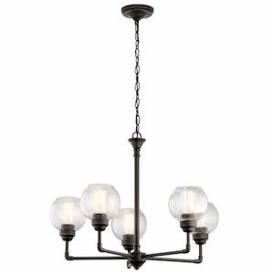 Niles - 5 light Medium Chandelier - with Vintage Industrial inspirations - 20.25 inches tall by 26 inches wide