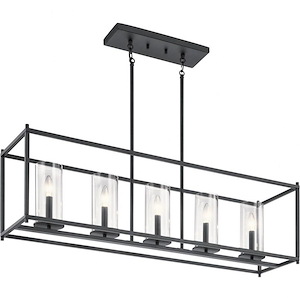 Crosby - 5 Light Linear Chandelier - with Contemporary Inspirations - 25.75 Inches Tall by 41.2 Inches Long