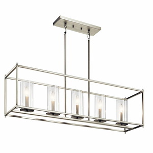 Crosby - 5 Light Linear Chandelier - with Contemporary Inspirations - 25.75 Inches Tall by 41.2 Inches Long