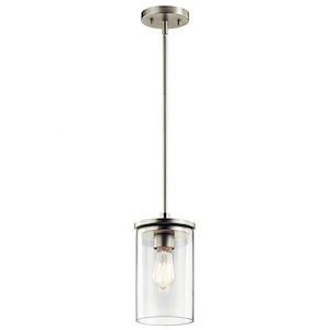 Crosby - 1 light Mini Pendant - with Contemporary inspirations - 10.75 inches tall by 6 inches wide
