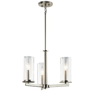 Crosby - 3 light Convertible Chandelier - with Contemporary inspirations - 13.75 inches tall by 18 inches wide