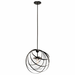 Kerti - 1 Light Pendant - With Contemporary Inspirations - 14 Inches Tall By 13.75 Inches Wide