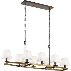 Dancar - 8 Light Double Linear Chandelier In Soft Contemporary Style-16 Inches Tall and 15.5 Inches Wide
