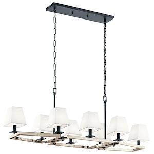 Dancar - 8 Light Double Linear Chandelier - With Soft Contemporary Inspirations - 16 Inches Tall By 15.5 Inches Wide