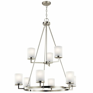 Daimlen - 9 Light 2-Tier Large Chandelier - With Transitional Inspirations - 40 Inches Tall By 34 Inches Wide