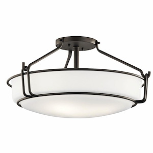 Alkire - 4 light Semi-Flush Mount - with Transitional inspirations - 11 inches tall by 22 inches wide