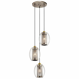 Asher - 3 Light Pendant - With Vintage Industrial Inspirations - 11.75 Inches Tall By 17.25 Inches Wide - 687915