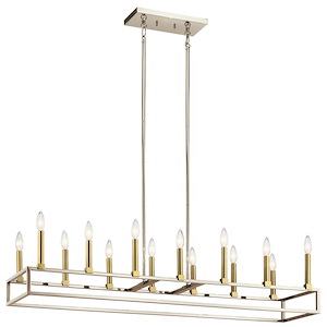 Finet - Fourteen Light Linear Chandelier - With Contemporary Inspirations - 17 Inches Tall By 12 Inches Wide