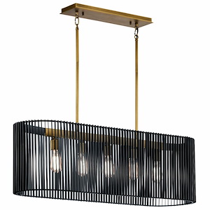Linara - 5 Light Linear Chandelier - With Contemporary Inspirations - 12.5 Inches Tall By 12 Inches Wide