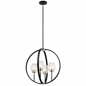 Moyra - 4 Light Medium Chandelier - With Contemporary Inspirations - 25.5 Inches Tall By 24 Inches Wide - 819817